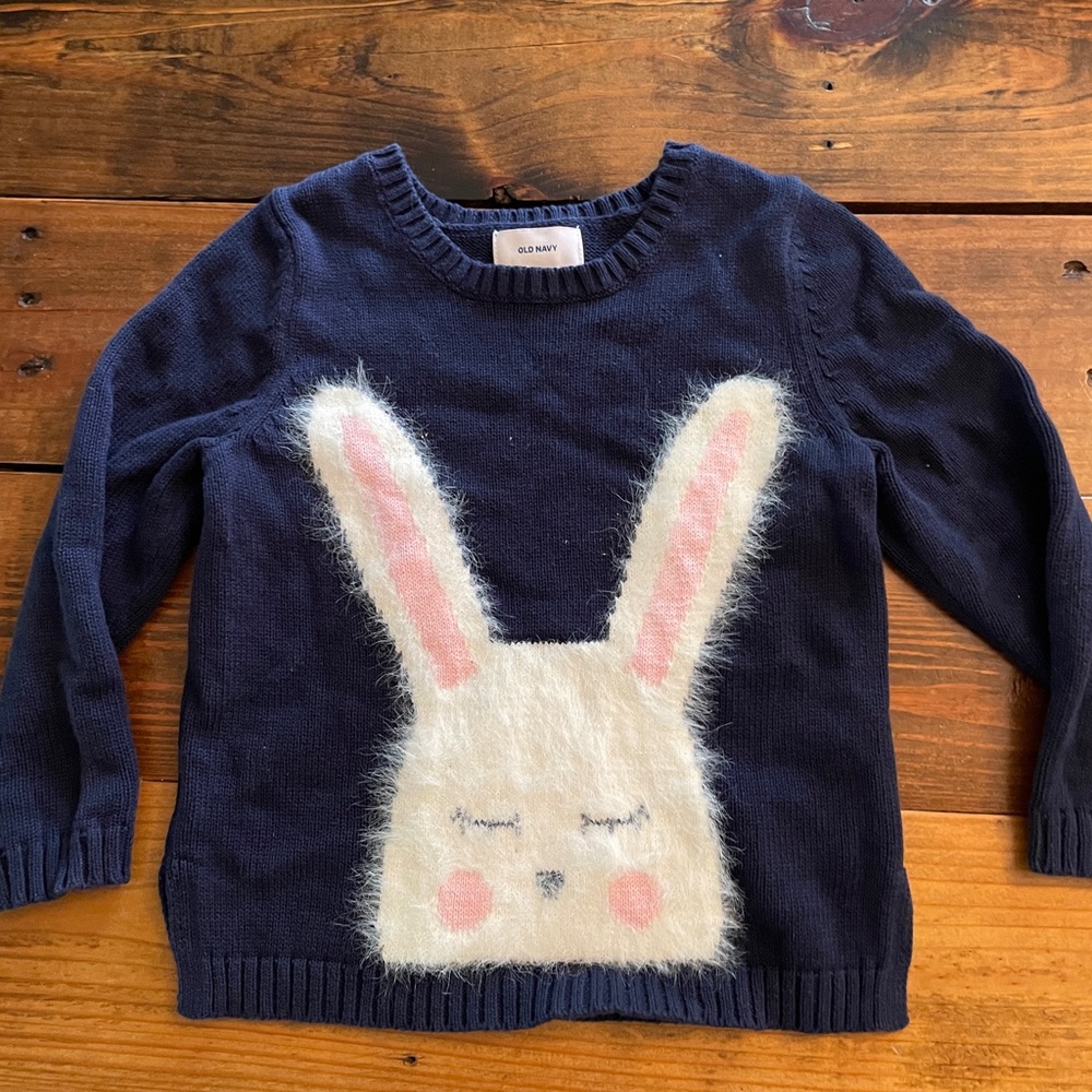 Old Navy Navy Blue Sweater with Bunny Design